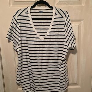 Old Navy White Striped Tee